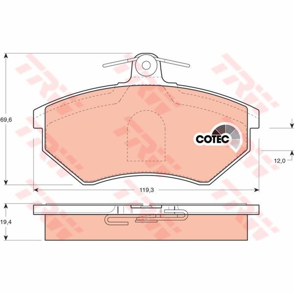 TRW Cotec Brake Pad Set Front GDB1044