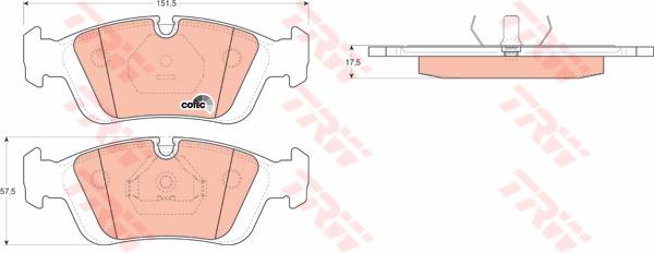 TRW Cotec Brake Pad Set Rear GDB1100