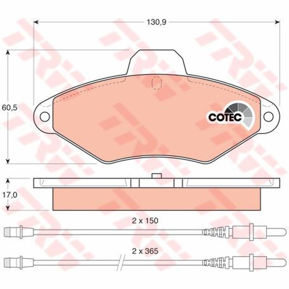 TRW Cotec Brake Pad Set GDB1101