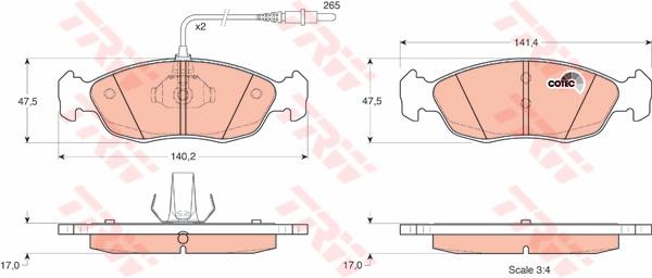 TRW Cotec Brake Pad Set Rear GDB1104