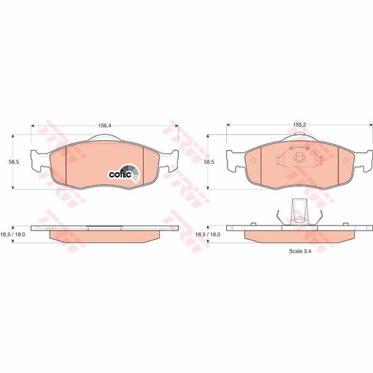 TRW Cotec Brake Pad Set GDB1107