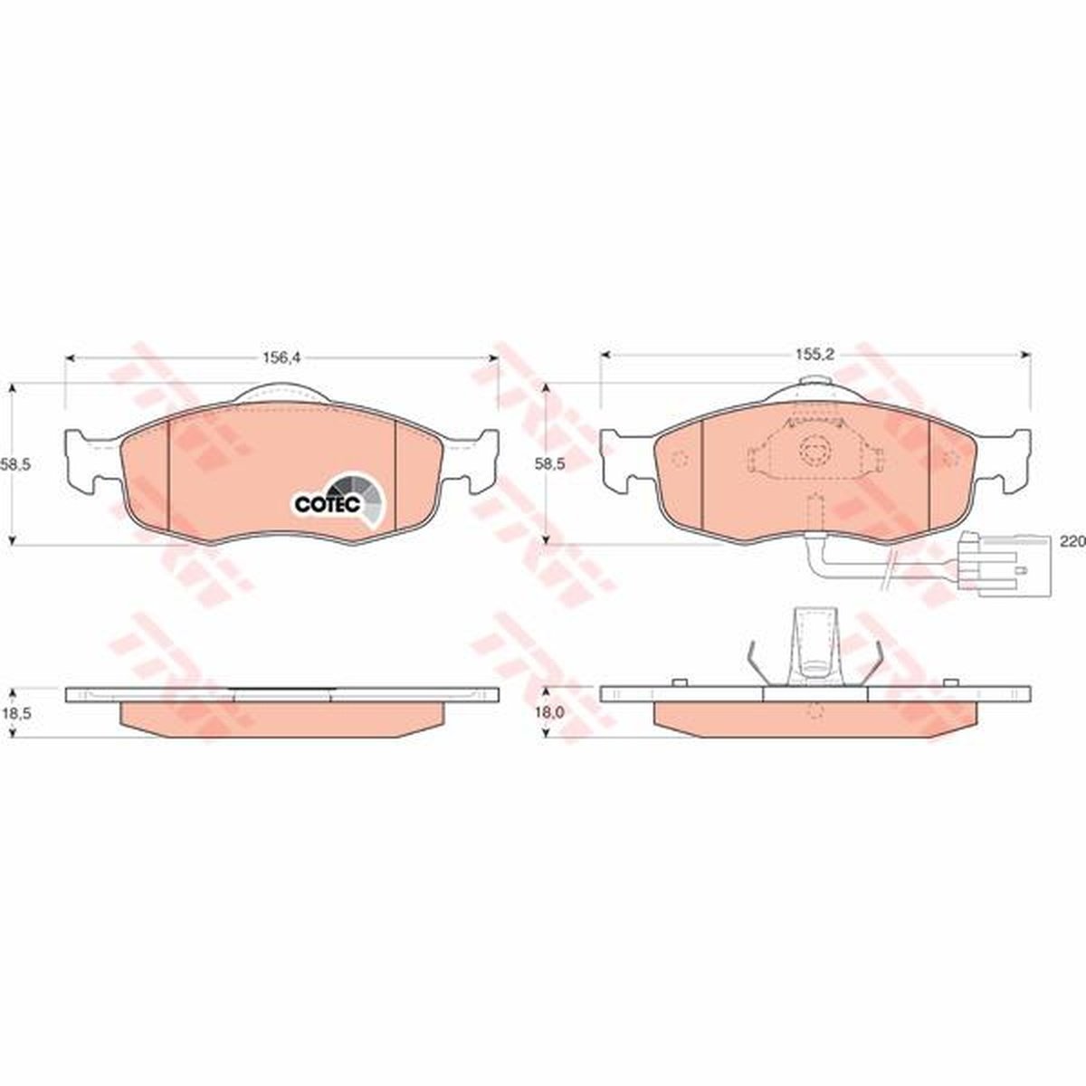 TRW Cotec Brake Pad Set Front GDB1108