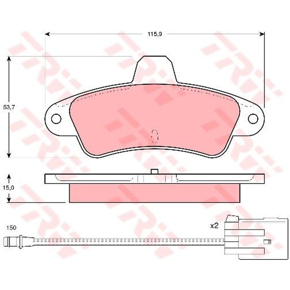 TRW Cotec Brake Pad Set Rear GDB1112