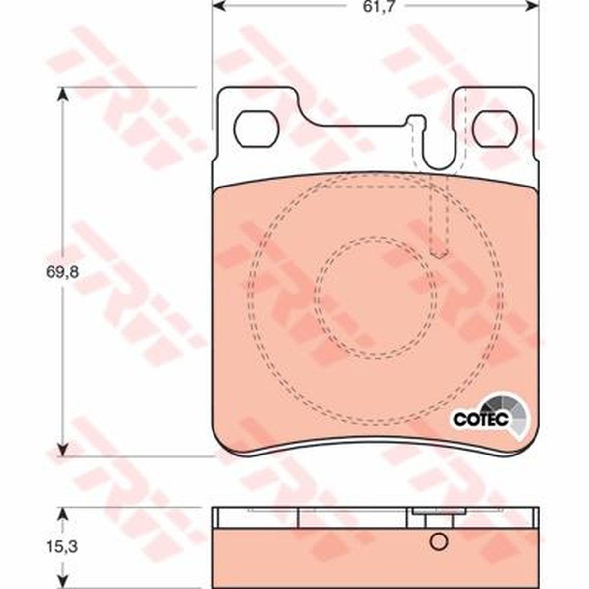 TRW Cotec Brake Pad Set Rear GDB1123