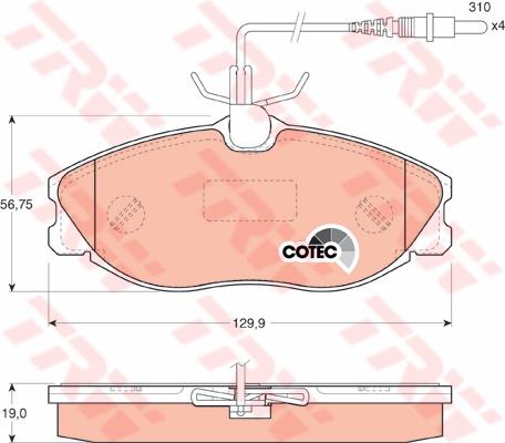 TRW Cotec Brake Pad Set Front GDB1194