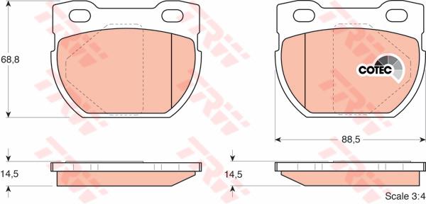 TRW Cotec Brake Pad Set Front GDB1209
