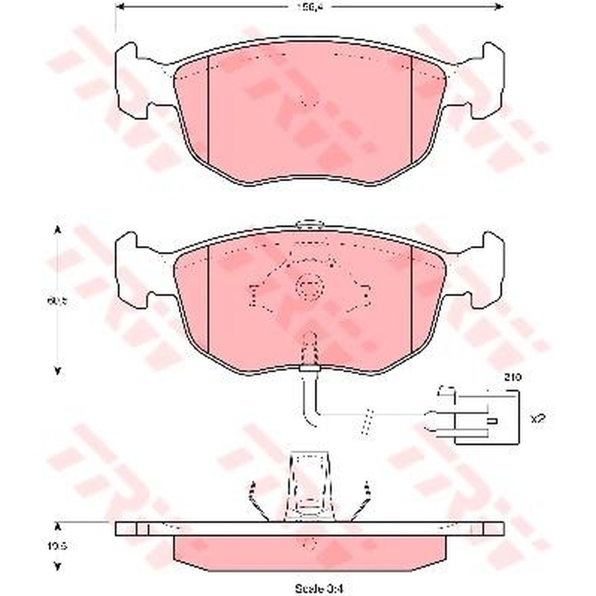 TRW Cotec Brake Pad Set Rear GDB1213