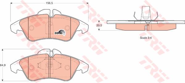 TRW Cotec Brake Pad Set Rear GDB1220