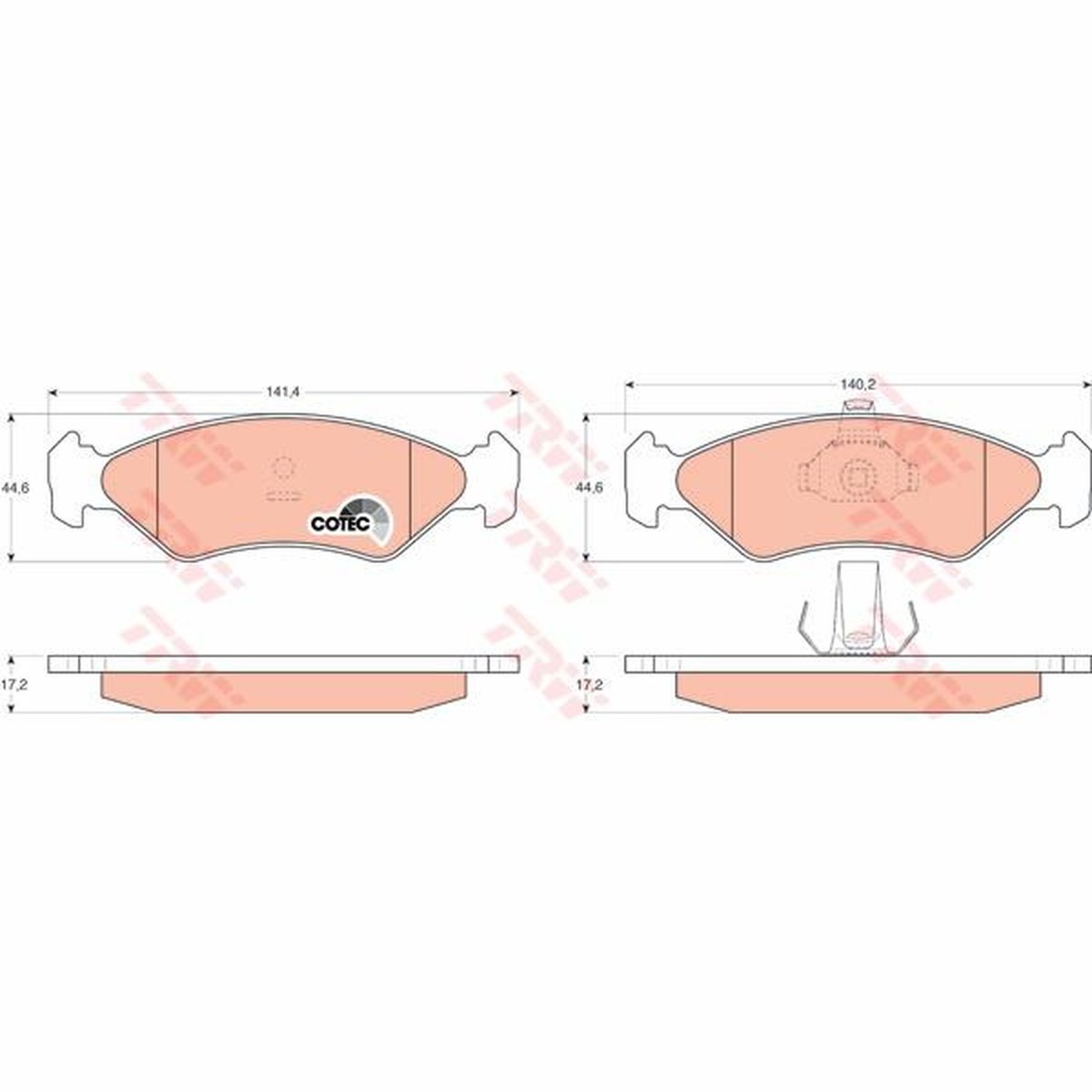 TRW Cotec Brake Pad Set Front GDB1221