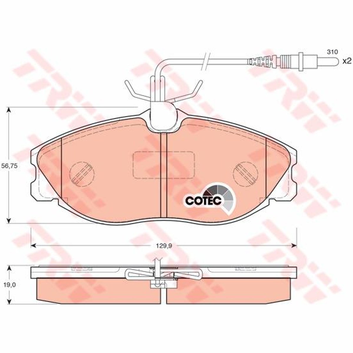 TRW Cotec Brake Pad Set Front GDB1259