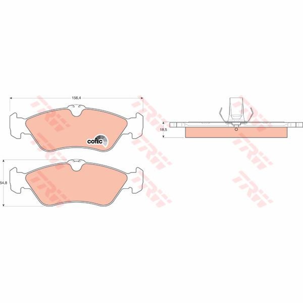 TRW Cotec Brake Pad Set Front GDB1263