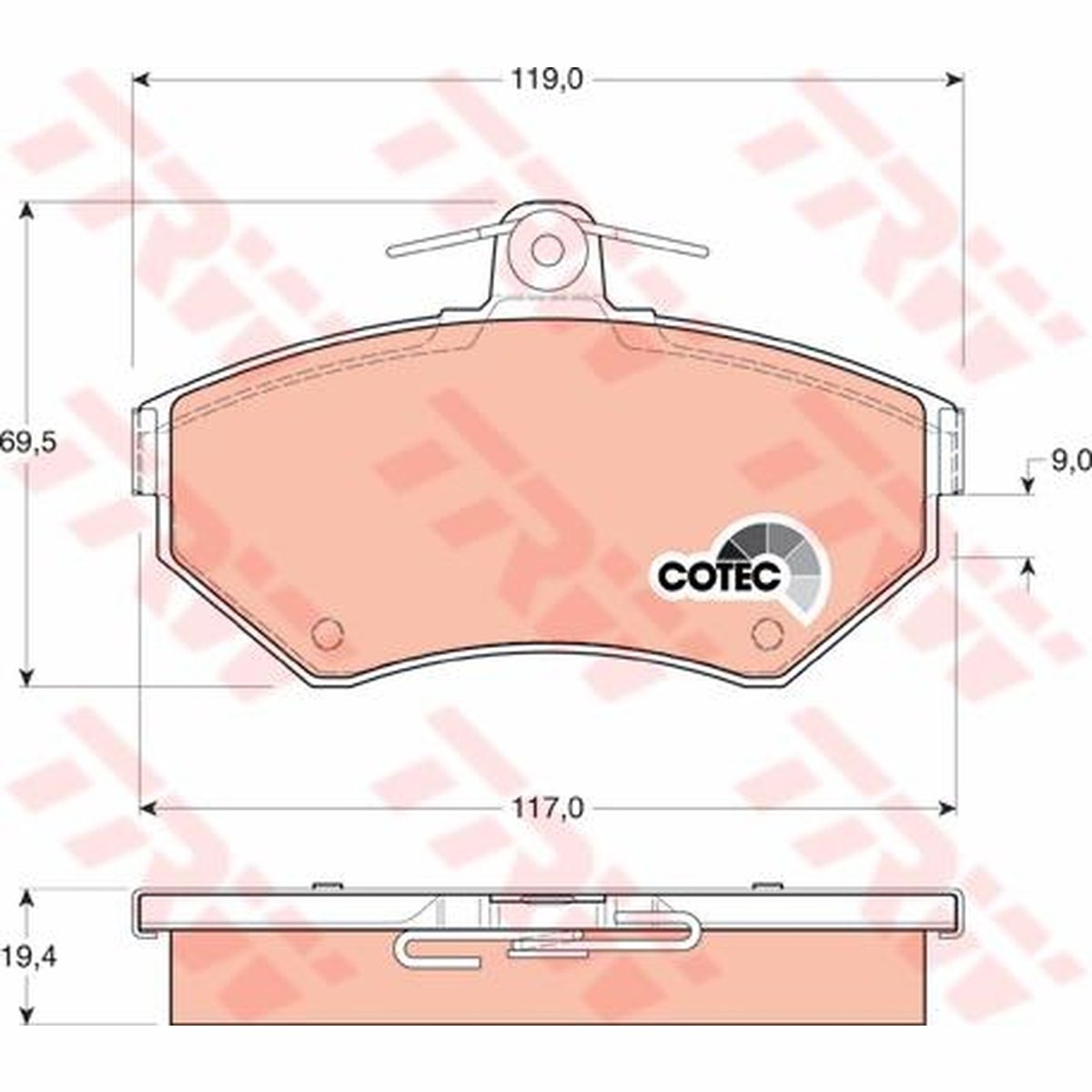 TRW Cotec Brake Pad Set Front GDB1266