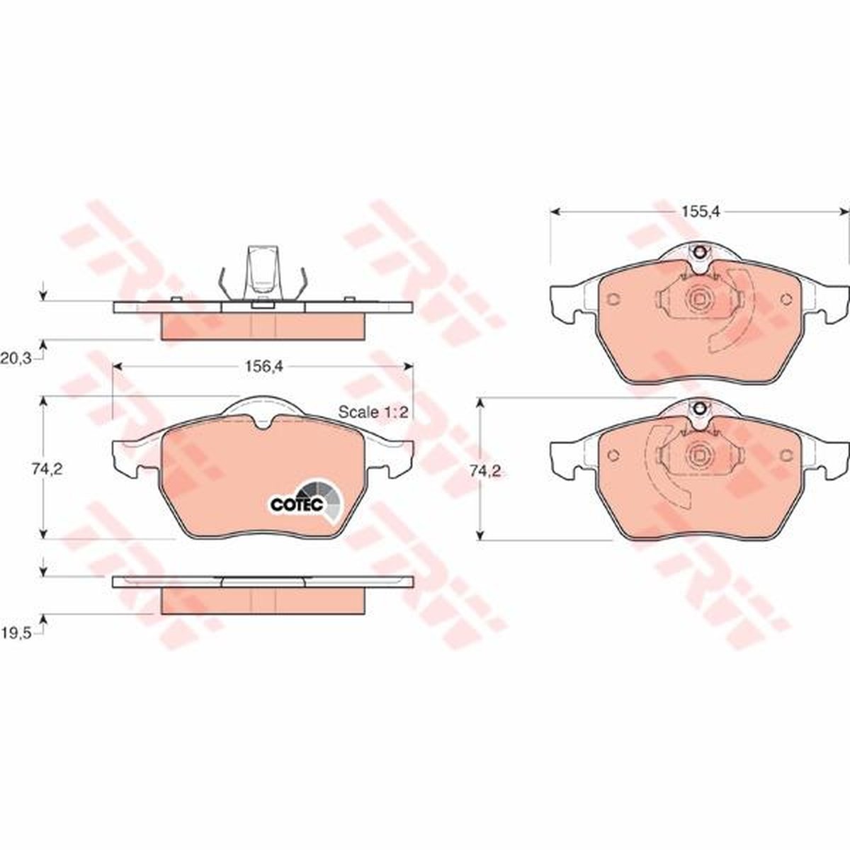 TRW Cotec Brake Pad Set Front GDB1271