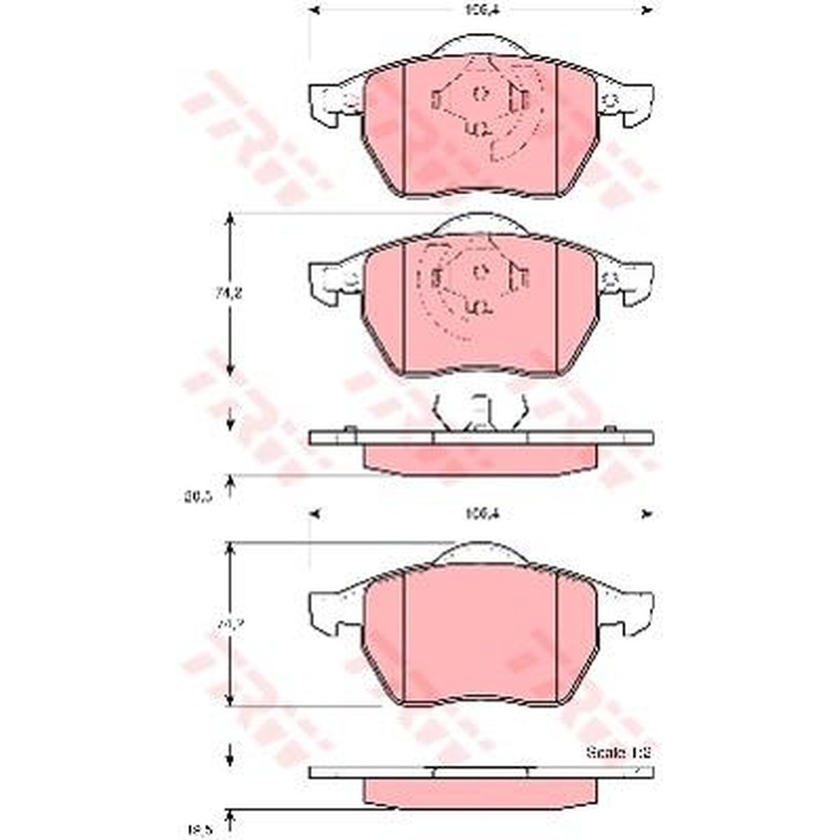 TRW Cotec Brake Pad Set Front GDB1275