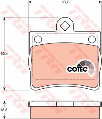 TRW Cotec Brake Pad Set Rear GDB1283