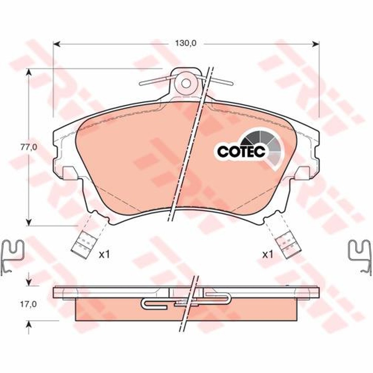 TRW Cotec Brake Pad Set Rear GDB1313