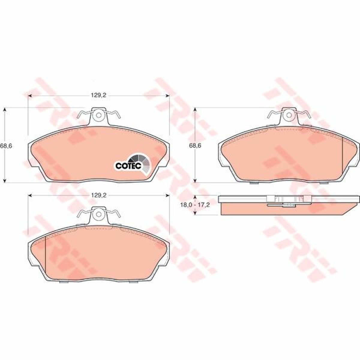 TRW Cotec Brake Pad Set Rear GDB1319