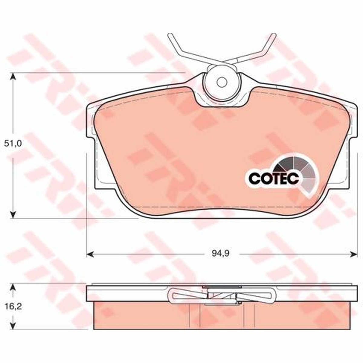 TRW Cotec Brake Pad Set Front GDB1325