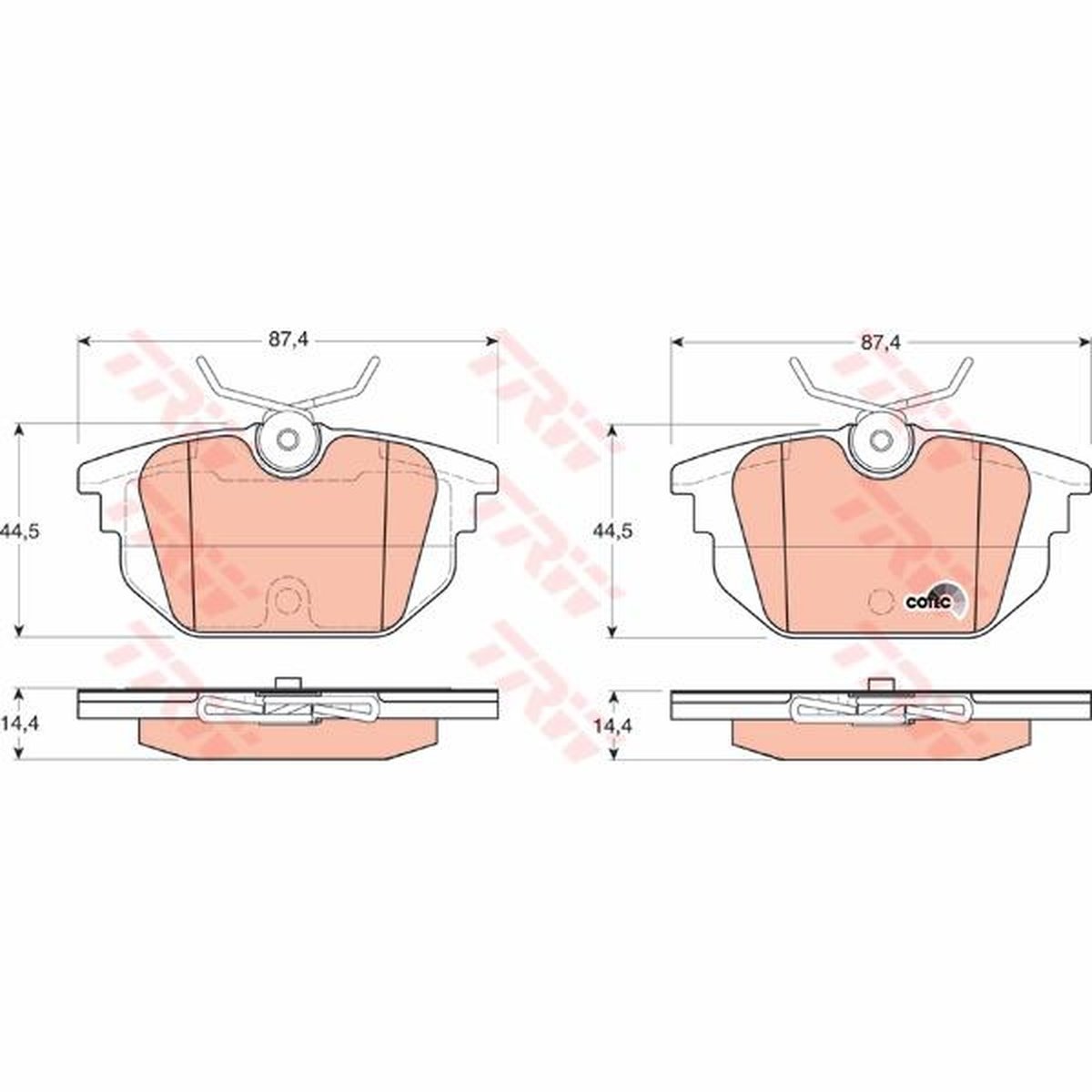 TRW Cotec Brake Pad Set Front GDB1333