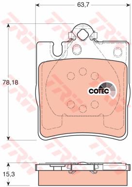 TRW Cotec Brake Pad Set Rear GDB1334