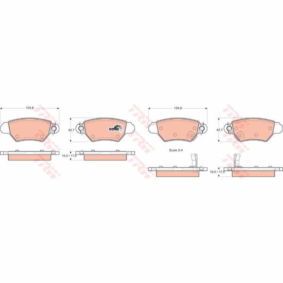 TRW Cotec Brake Pad Set Front GDB1352