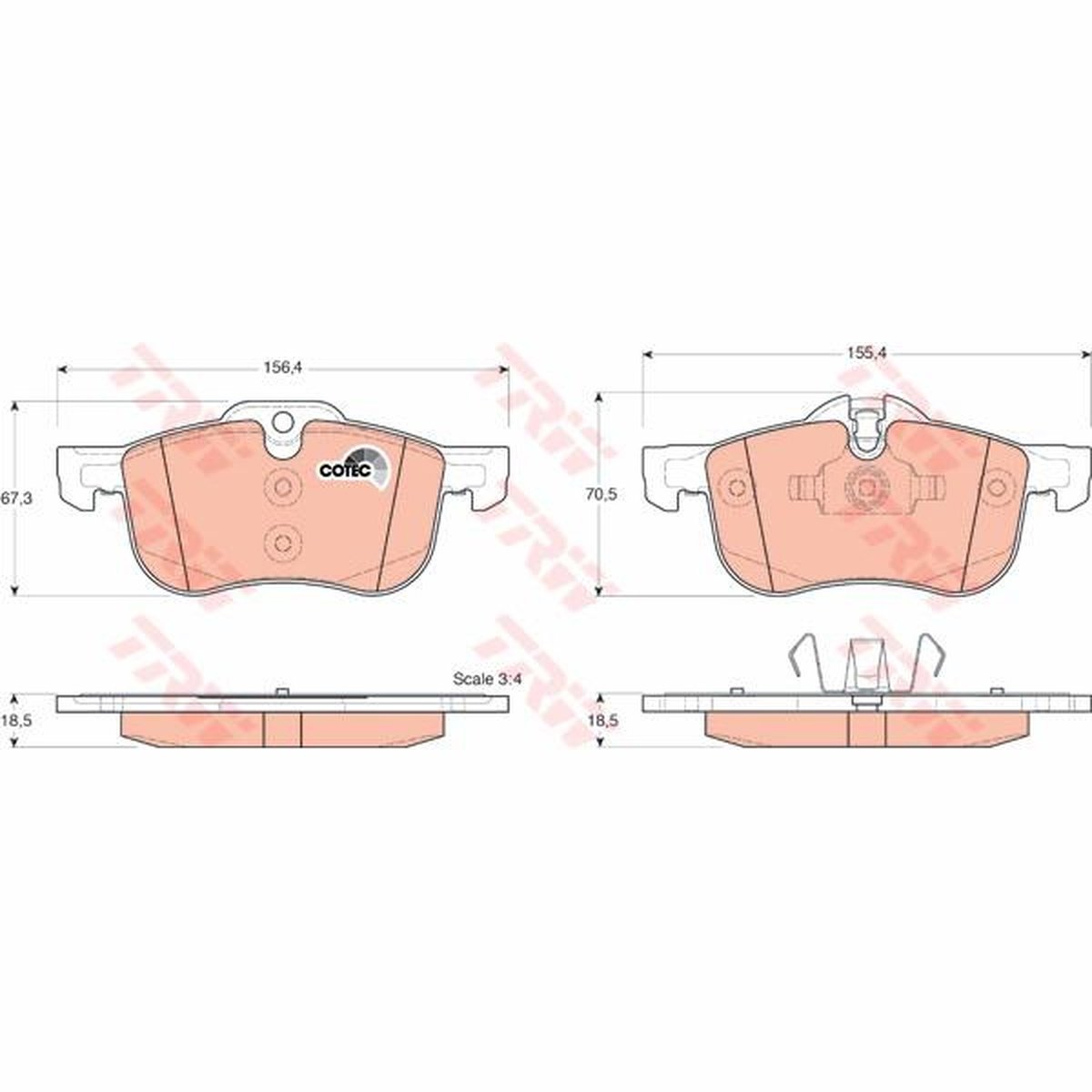 TRW Cotec Brake Pad Set Front GDB1374