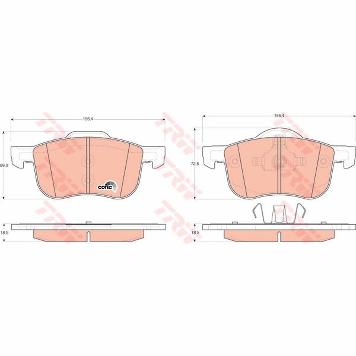 TRW Cotec Brake Pad Set Front GDB1388