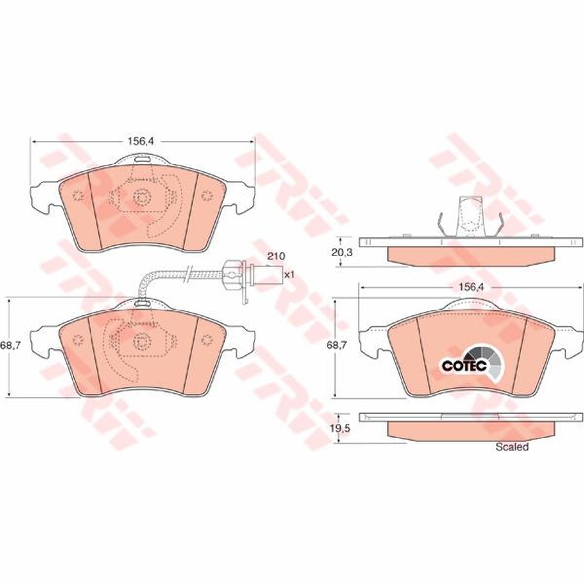 TRW Cotec Brake Pad Set Front GDB1391
