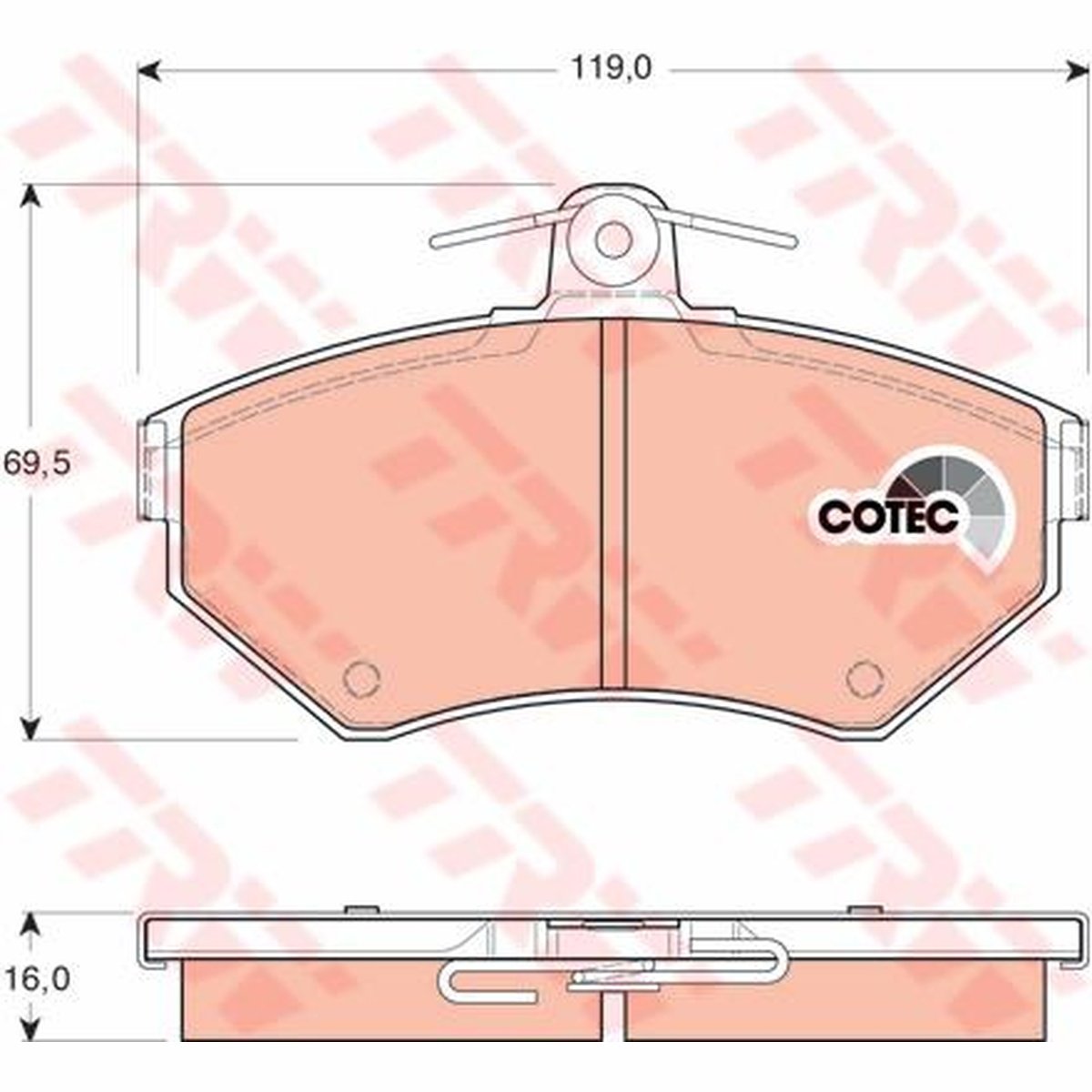 TRW Cotec Brake Pad Set GDB1437