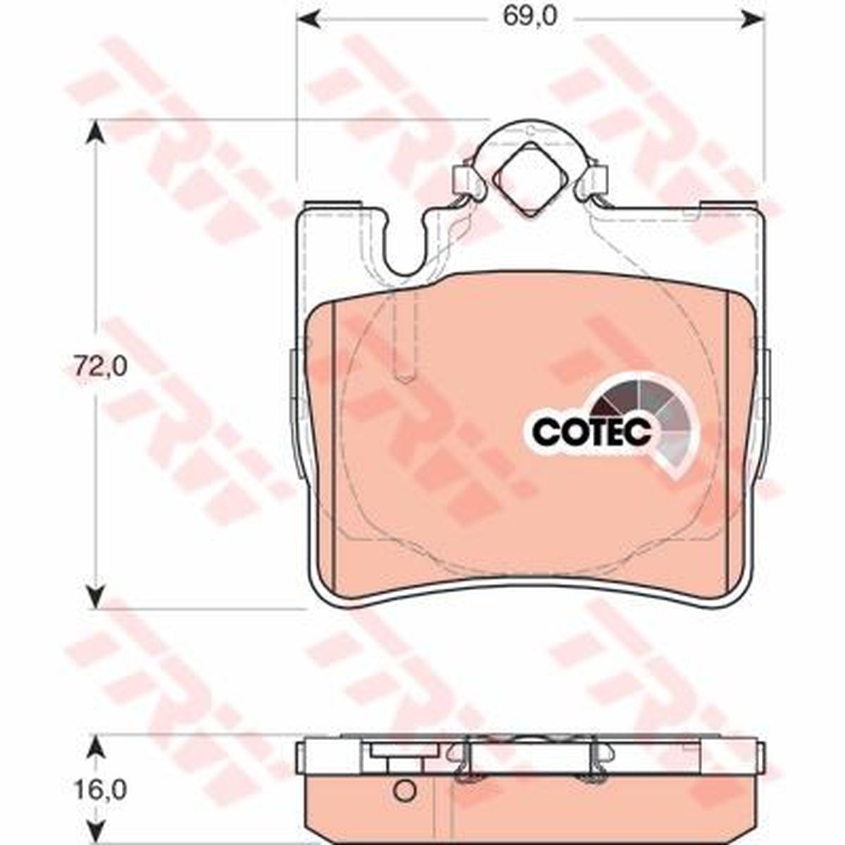 TRW Cotec Brake Pad Set Front GDB1455