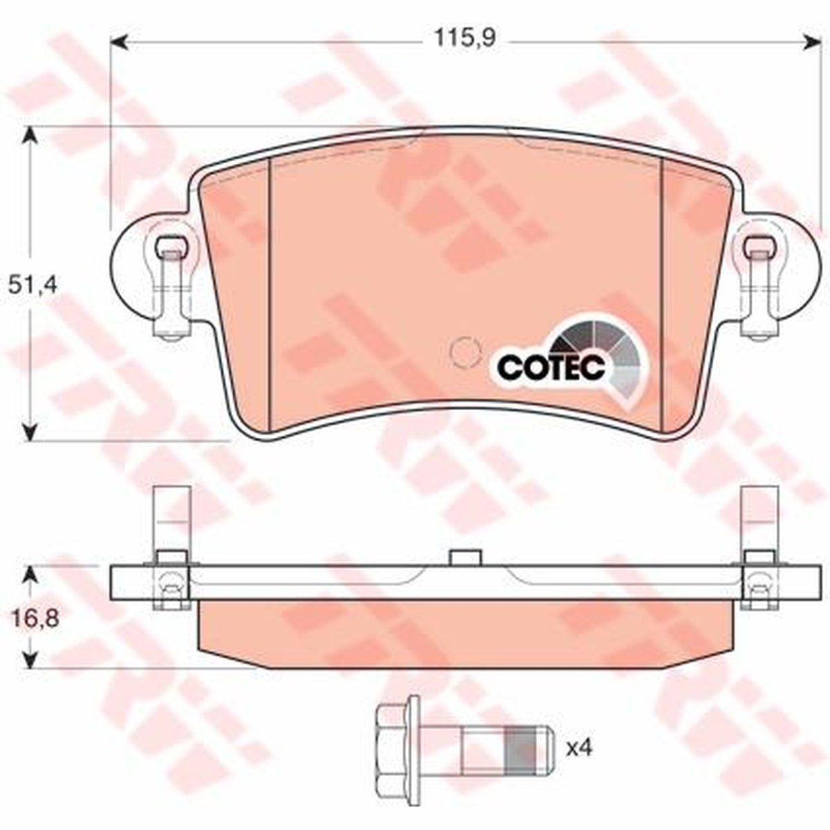 TRW Cotec Brake Pad Set GDB1470