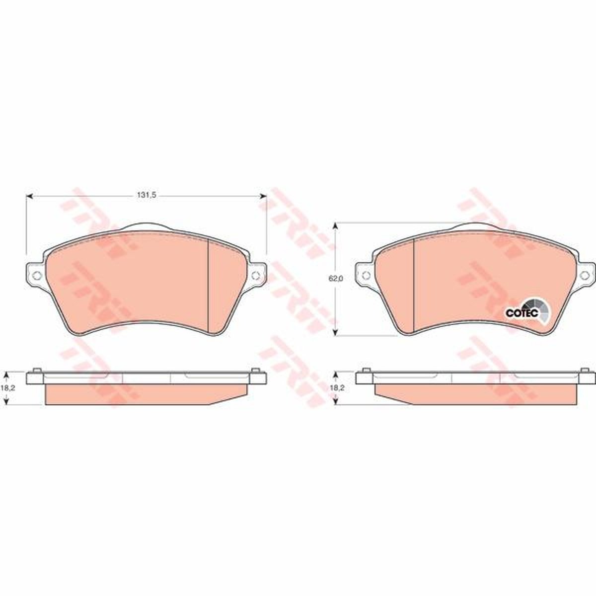 TRW Cotec Brake Pad Set Front GDB1473