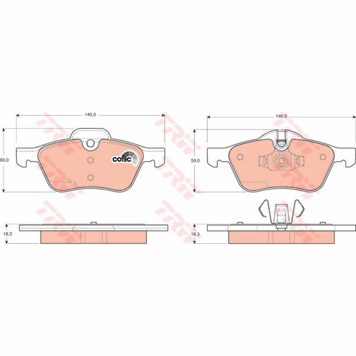 TRW Cotec Brake Pad Set Front GDB1476