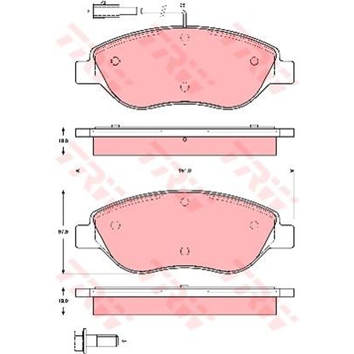 TRW Cotec Brake Pad Set Front GDB1484