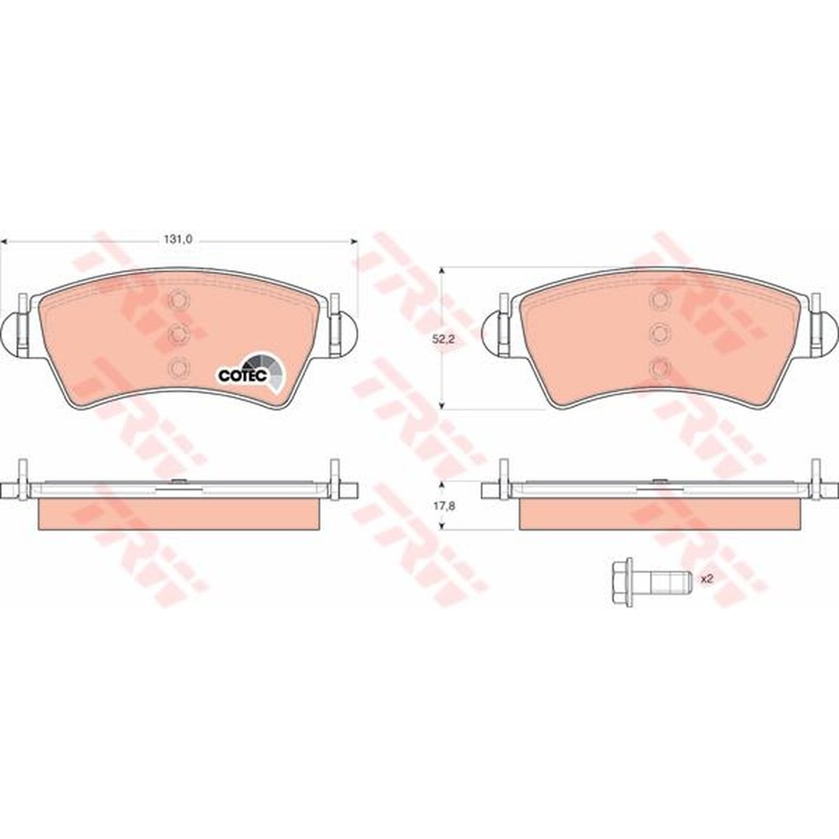 TRW Cotec Brake Pad Set Rear GDB1501