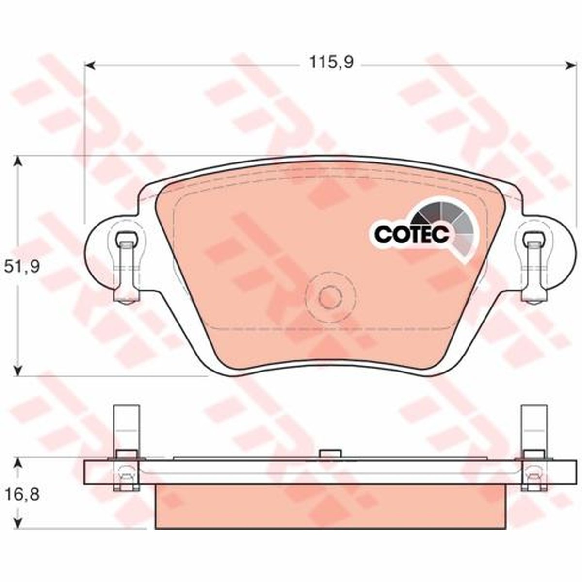 TRW Cotec Brake Pad Set Rear GDB1525