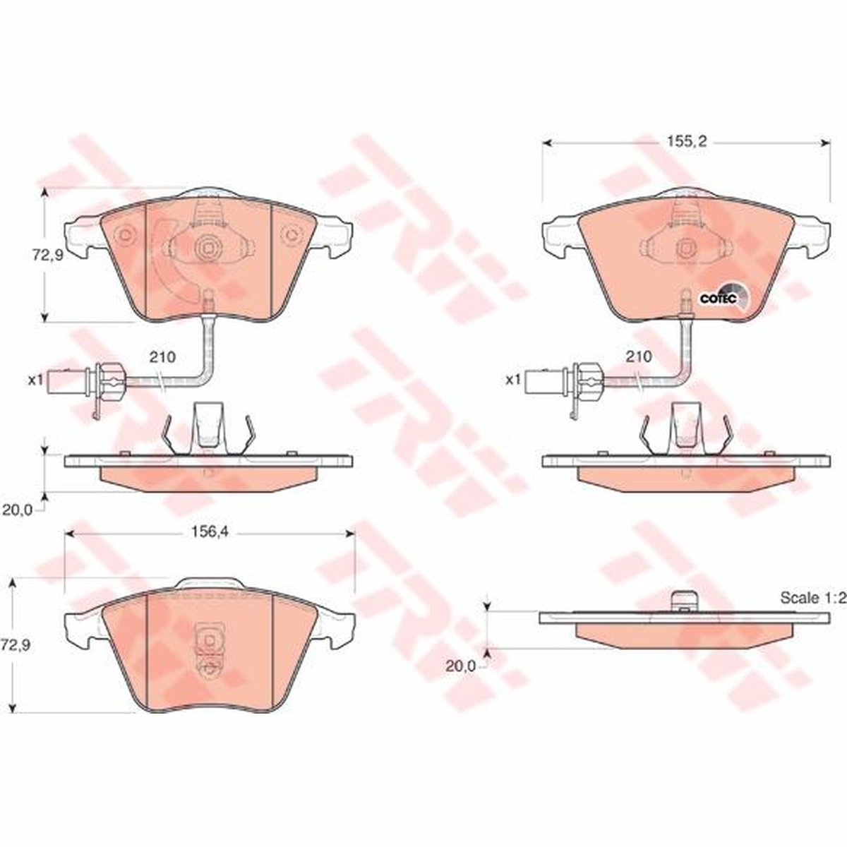 TRW Cotec Brake Pad Set GDB1528