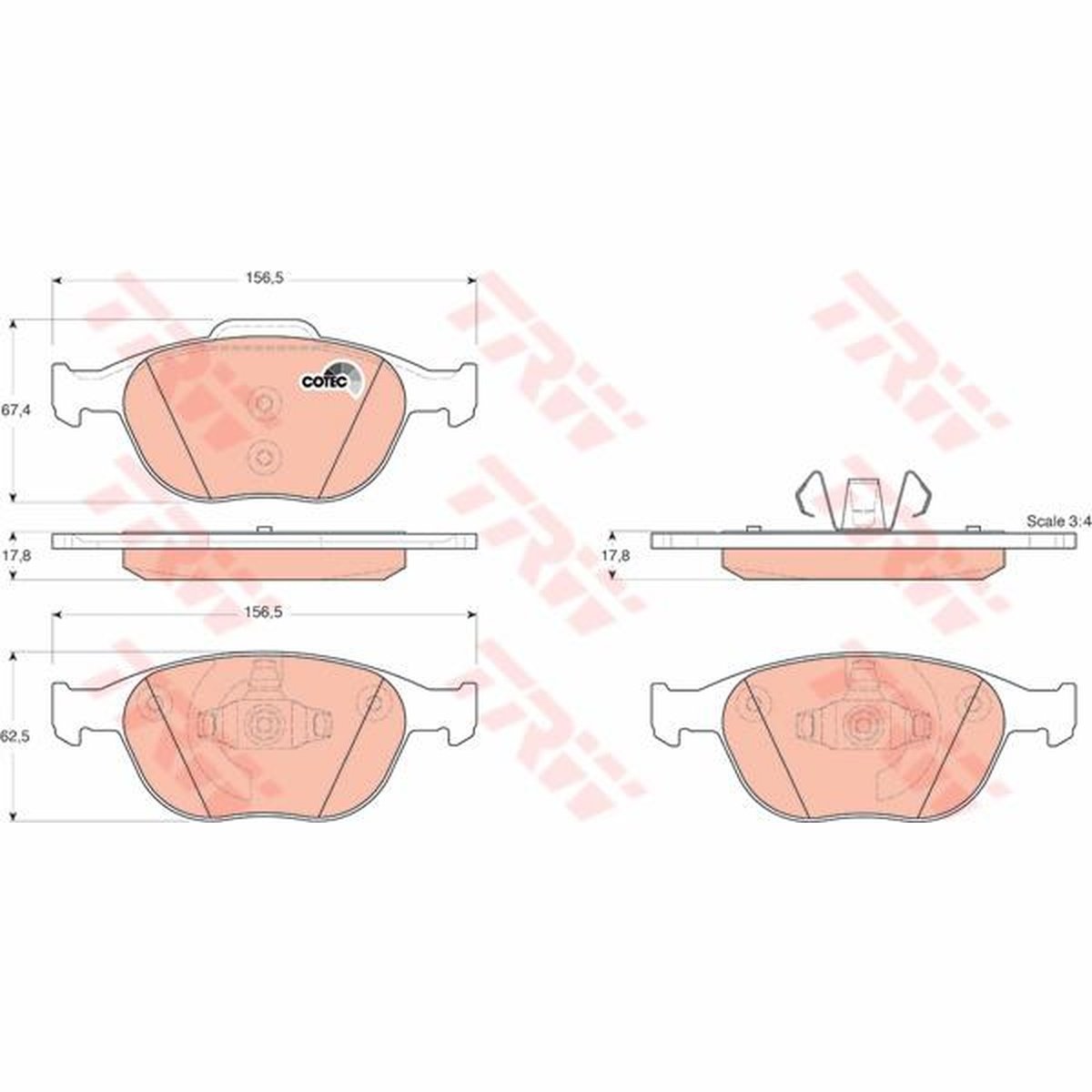 TRW Cotec Brake Pad Set Front GDB1532