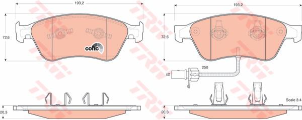 TRW Cotec Brake Pad Set GDB1553