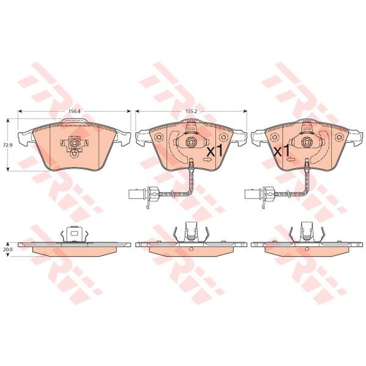 TRW Cotec Brake Pad Set GDB1554