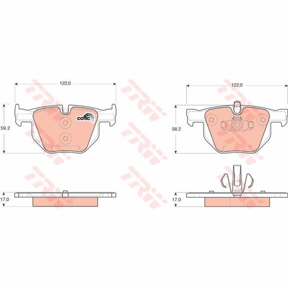 TRW Cotec Brake Pad Set Rear GDB1560