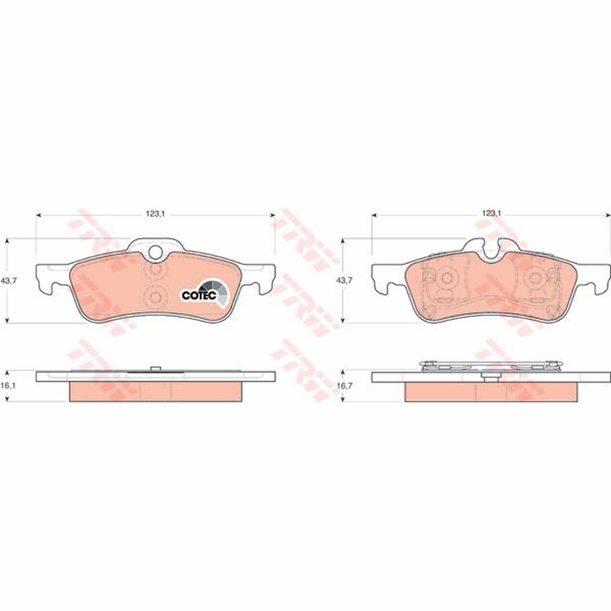 TRW Cotec Brake Pad Set GDB1561