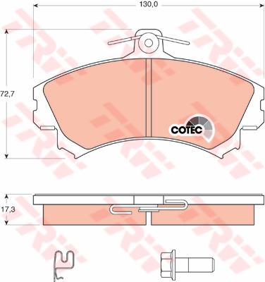 TRW Cotec Brake Pad Set Front GDB1584