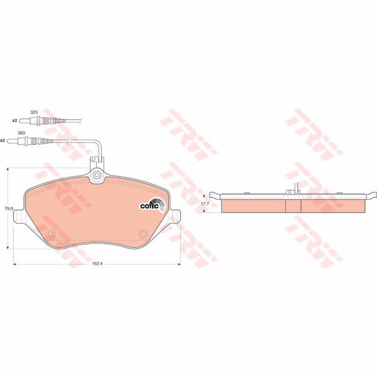 TRW Cotec Brake Pad Set Front GDB1595