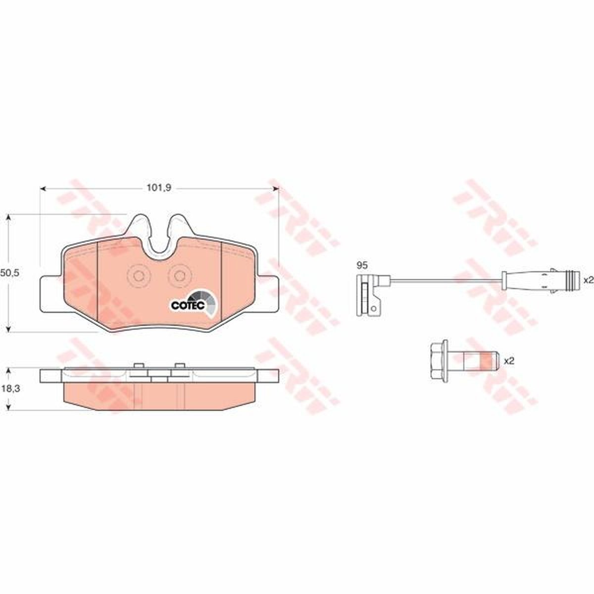 TRW Cotec Brake Pad Set GDB1601