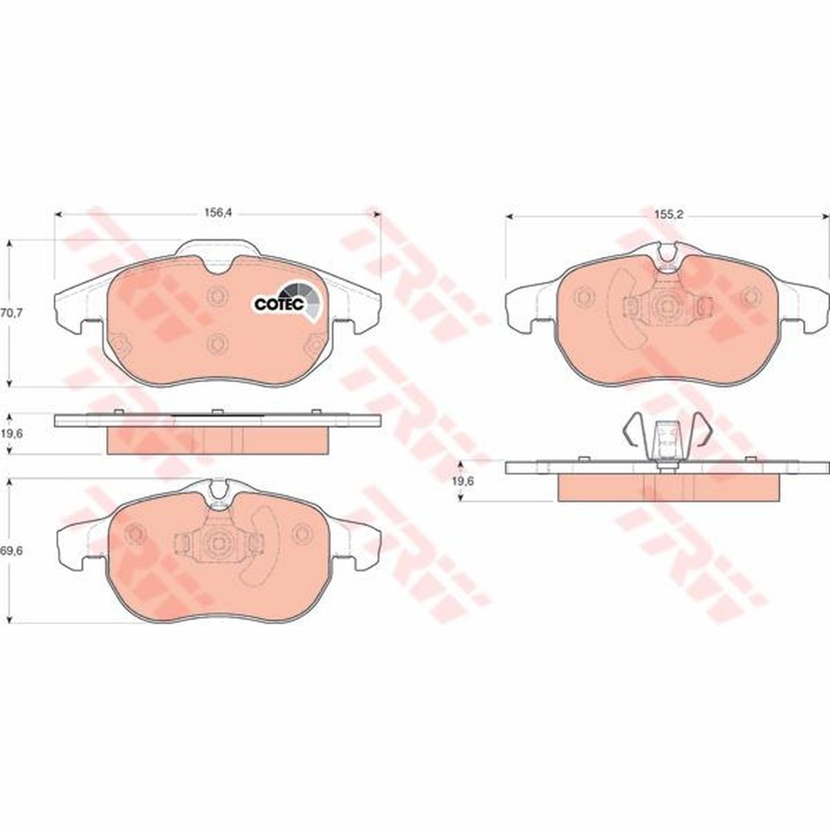 TRW Cotec Brake Pad Set Front GDB1613