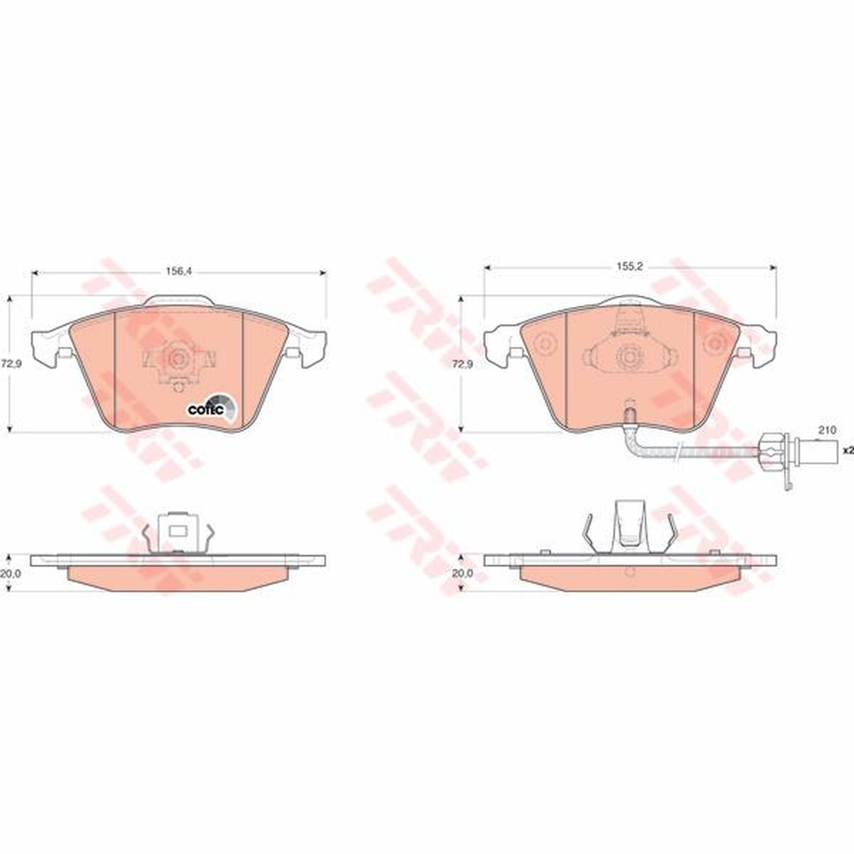 TRW Cotec Brake Pad Set Rear GDB1659