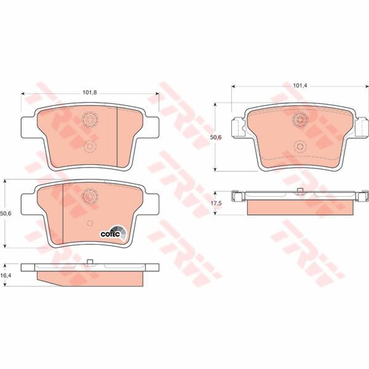 TRW Cotec Brake Pad Set Rear GDB1665