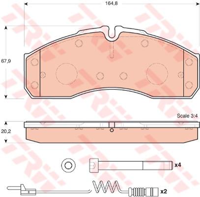 TRW Cotec Brake Pad Set Rear GDB1694