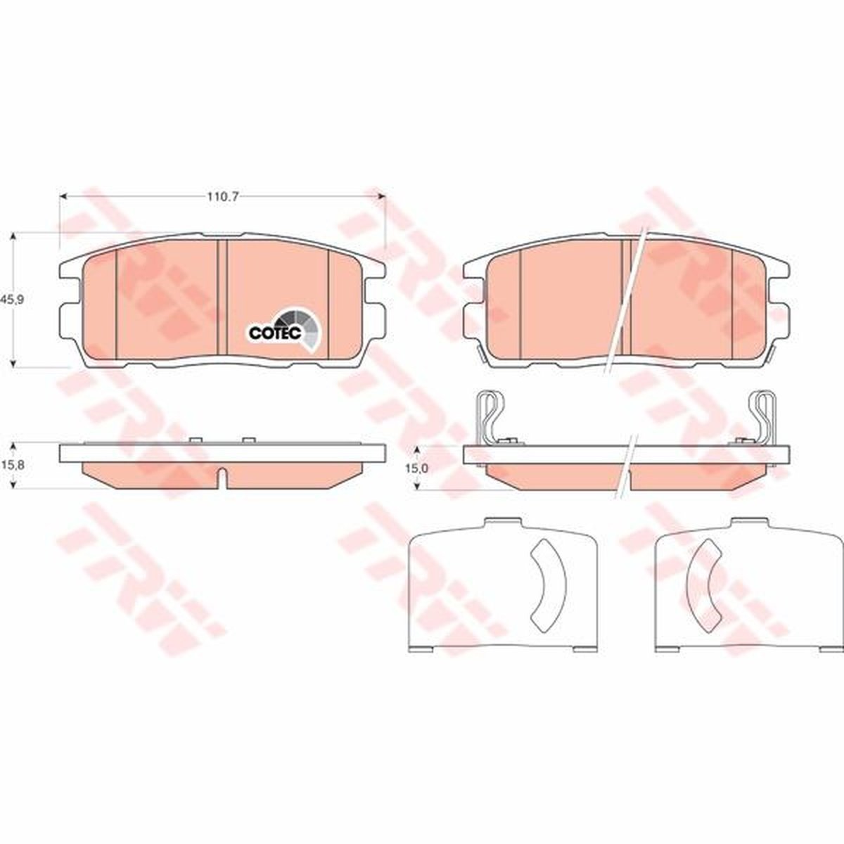 TRW Cotec Brake Pad Set Front GDB1716